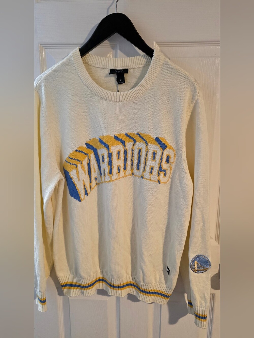 NEW Womens Large NBA Golden State Warriors Jacquard Sweater The Wild Collective